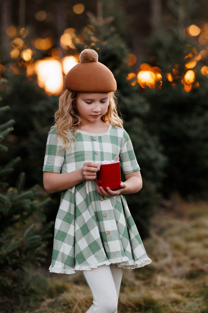 Library Set & Leggings: Green Buffalo Check
