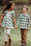 Library Set & Leggings: Green Buffalo Check