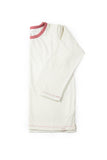 The Long Sleeve Simple Tee: Oatmeal and Faded Red