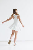 Basics Modest Crop & Skirt Set: Off White