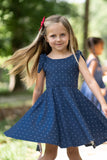 Tie Strap Dress: Navy Stars