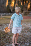 Collared Shirt: Green Coastal Stripe