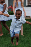 Collared Shirt: Chambray Blue Heart