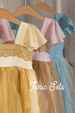 Tunic Set Princess: Aurora Pink, Ella Blue, or Belle Yellow