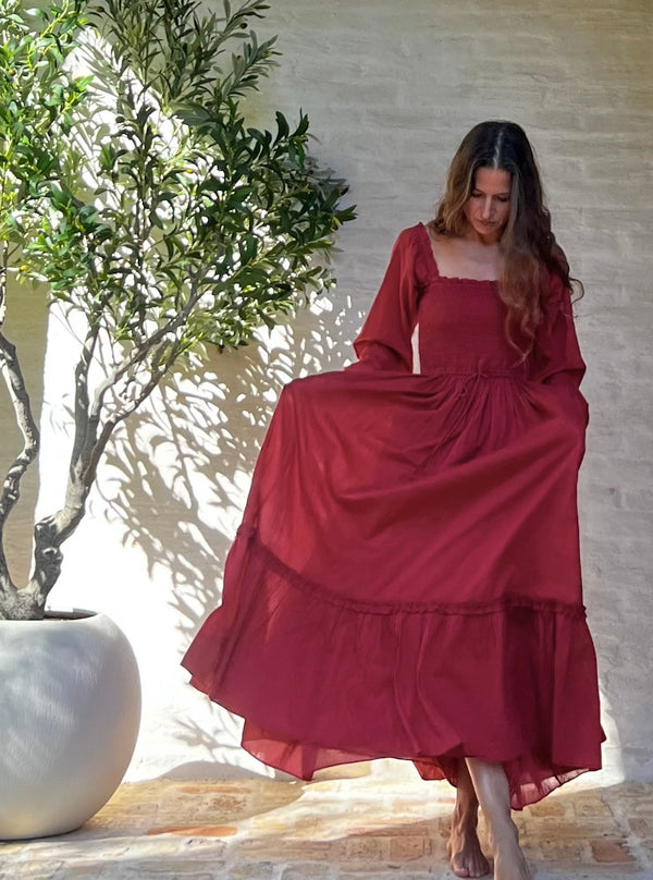 Bella Maxi: Mulberry Red