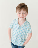 Collared Shirt: Picnic Plaid in Seaside Blue