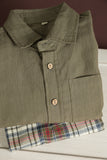 Boy Shirt: Forest Green Long Sleeve